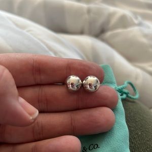 Tiffany & Co Sterling Silver HardWear Bead Ball Stud Earrings